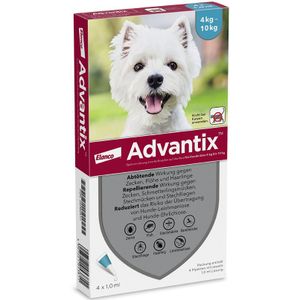 4 Pipetten Advantix® 100/500 voor honden van 4-10kg - BE