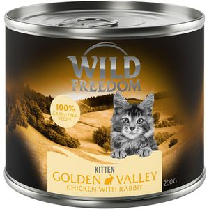 6x200g Kitten Golden Valley Konijn & Kip Wild Freedom Kattenvoer