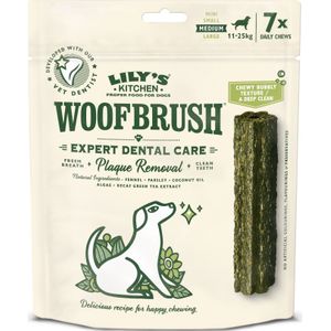7x 28g Lily's Kitchen Woofbrush Dental Sticks voor middelgrote honden