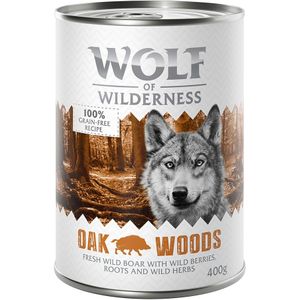 6x400g Oak Woods Wildzwijn Wolf of Wilderness Hondenvoer