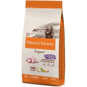 Nature's Variety Original No Grain Medium Adult Kalkoen Hondenvoer - 12 kg