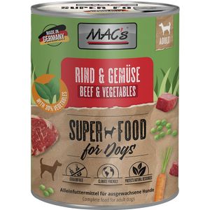 6x 800g MAC's Rund & Groente Natvoer voor Honden