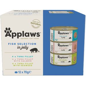 12x70g Adult Vis Selectie in Gelei Applaws Kattenvoer