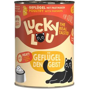 6x 400g Lucky Lou Lifestage Adult Gevogelte Kattenvoer nat