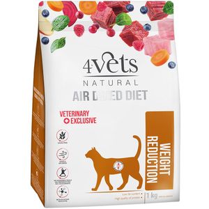 1kg 4vets Weight Reduction droogvoer voor katten
