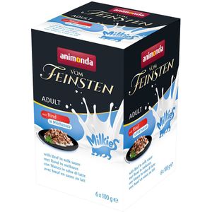 animonda Vom Feinsten Adult Milkies in Saus 6 x 100 g Kattenvoer - Rund in Melksaus