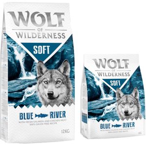 12  14 kg Wolf of Wilderness droogvoer - ""Soft - Blue River"" - Zalm - 12  14 kg