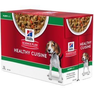 Hill's Science Plan Puppy Medium & Large Healthy Cuisine met Kip - 12 x 90 g