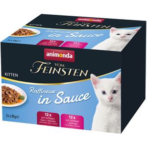 24 x 85 g animonda vom Feinsten Adult Raffinesse in Sauce Kitten gemengd pakket nat kattenvoer