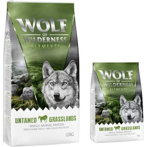 12 2kg Gratis! 14kg Untamed Grasslands Paard Wolf of Wilderness Hondenvoer