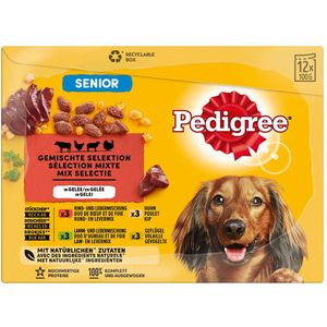 12x 100g Pedigree Senior verszakjes multipack natvoer voor honden
