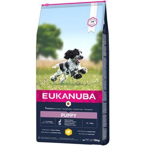 15 kg Puppy Medium Breed Kip Eukanuba Hondenvoer