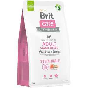 Brit Care Dog Sustainable Adult Small Breed Kip & Insecten - 7 kg