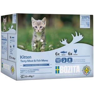 12x85g Kitten Vlees- & Vismenu Hapjes In Saus Bozita Kattenvoer