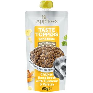 Applaws Taste Toppers Pouch 6 x 200 ml Hondenvoer - Kippenbeenderbouillon met Kurkuma & Peterselie