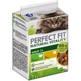 6x50g Natural Vitality Adult 1  Kip & Kalkoen Perfect Fit Kattenvoer