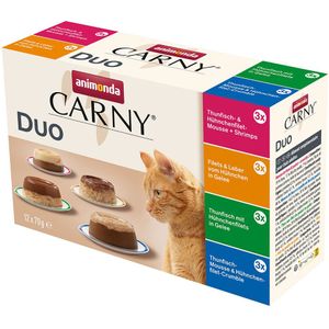 animonda Carny Adult Duo Mix 12 x 70 g Kattenvoer - Gemengd pakket - 4 soorten