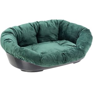 L73xB55xH27cm Ferplast Hondenmand Siesta Deluxe Zwart met Bekleding Sofà Fluweel Groen Honden