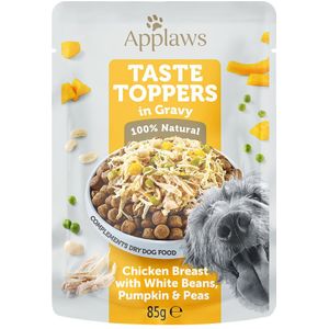 Applaws Taste Toppers in Saus 12 x 85 g Hondenvoer - Kip, Erwten, Pompoen & Witte Bonen