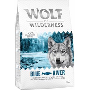 1kg ""Blue River"" met Zalm Wolf of Wilderness Hondenvoer