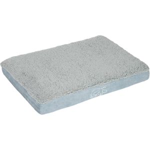 - L: L 121 x B 74 x H 10 cm (motief: hond) - Hondenkussen Memory Foam Grijs