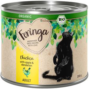 Feringa Organic Adult 6 x 200 g Kattenvoer - Gemengd pakket (3 soorten)