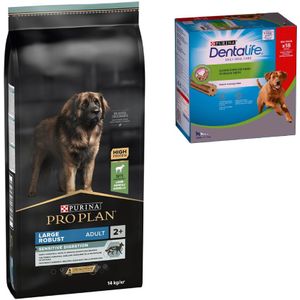 12 kg / 14 kg Pro Plan Dog  Gratis Dentalife snacks! - Large Robust Adult Lam (14 kg)  Dentalife Large (18 stuks)