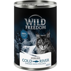 Wild Freedom Adult Sterilised 6 x 200 g / 400 g - Cold River Sterilised - Kip & Koolvis (6 x 400 g)