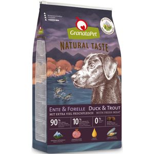 12kg Natural Taste Eend & Forel Granatapet Droog Hondenvoer