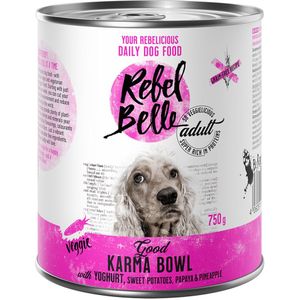 6x750g Adult Good Karma Bowl Vegetarisch Rebel Belle Hondenvoer