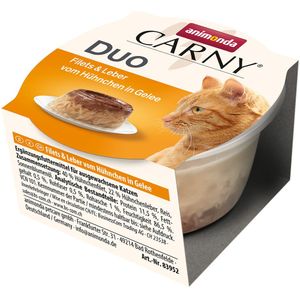 animonda Carny Adult Duo 24 x 70 g Kattenvoer - Filet & Lever van Kip in gelei
