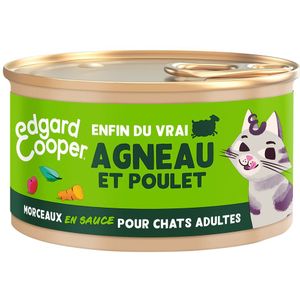 85g Edgard & Cooper Adult Brokken in graanvrije sauce lam, kip - Kattenvoer