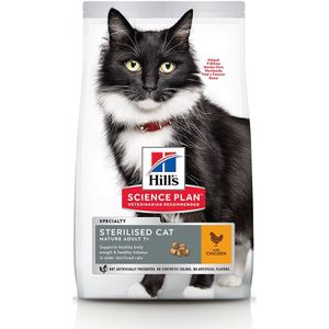 10kg Mature Adult 7  Sterilised Cat Kip Hill's Science Plan Kattenvoer