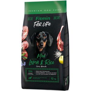 12kg Fitmin Dog For Life Mini, lam en rijst droog hondenvoer