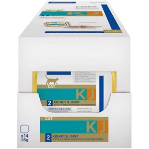 14x 85g Virbac Veterinary Cat Kidney & Joint KJ2 natvoer voor katten