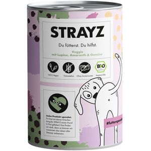 6x 400g STRAYZ Bio met Veggie met Organische Lupine, Organische Amarant & Organische Groenten Hondenvoer Nat