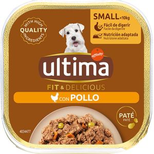 22 x 150 g Ultima Fit & Delicious Paté Mini Kip hondenvoer nat