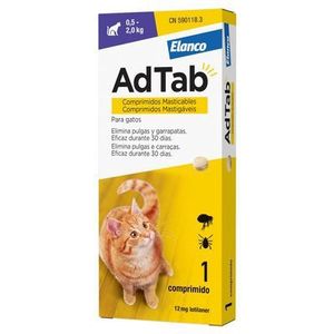 1 Stuk kauwtabletten voor katten van 0,5 tot 2 kg AdTab (BE)