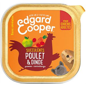 300g Edgard & Cooper Adult Graanvrij Kip, Kalkoen - Hondenvoer