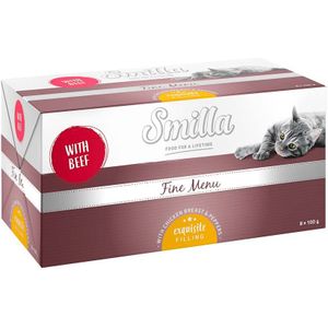 Smilla Fine Menu met Fijnproeversvulling 8 x 100 g - Rundvlees Kipfilet Paprika