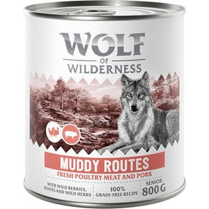 Wolf of Wilderness Senior “Expedition” 6 x 800 g - Muddy Routes - Gevogelte met Varken