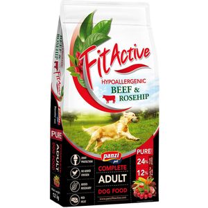 12kg FitActive Pure Hypoallergenic rund &amp; rozenbottel hondenvoer droog
