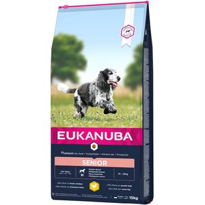 15 kg Eukanuba Droogvoer met kip! - Caring Senior Medium Breed Kip (15 kg)