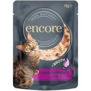 16x70g Encore Cat Pouch Kipfilet met Eend nat kattenvoer