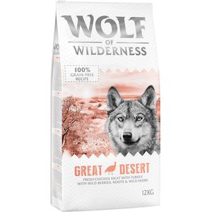 12kg Adult 'Great Desert' Kalkoen Wolf of Wilderness Hondenvoer