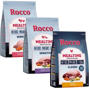 3 x 1 kg Rocco Mealtime - gemengd probeerpakket voor een Voordeelprijs! Hondenvoer  - Sensitive - Kalkoen & Kip, Kip, Sensitive - Kip & Eend