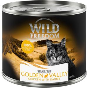 Wild Freedom Adult Sterilised 6 x 200 g - Graanvrij - Golden Valley Sterilised - Konijn & Kip