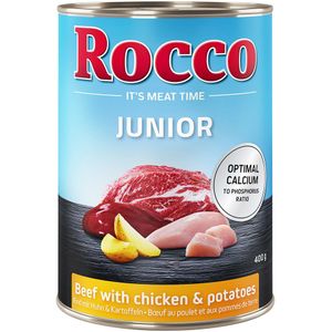 6x400 g Rocco Junior Rund met Kip & Aardappelen Honden Natvoer