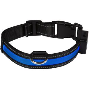 L: 50-65 cm halsomvang Eyenimal LED-Lichthalsband Blauw