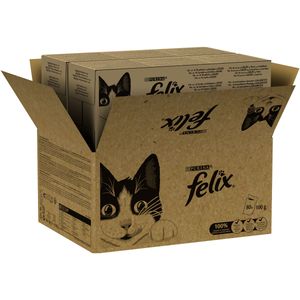 Voordeelpakket: 80x85g Felix Classic Pouches Fish Mix nat kattenvoer